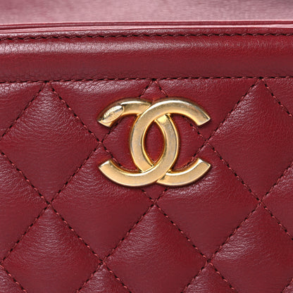 Chanel Calfskin Quilted CC Medium Vanity Case Dark Red 8 of 11