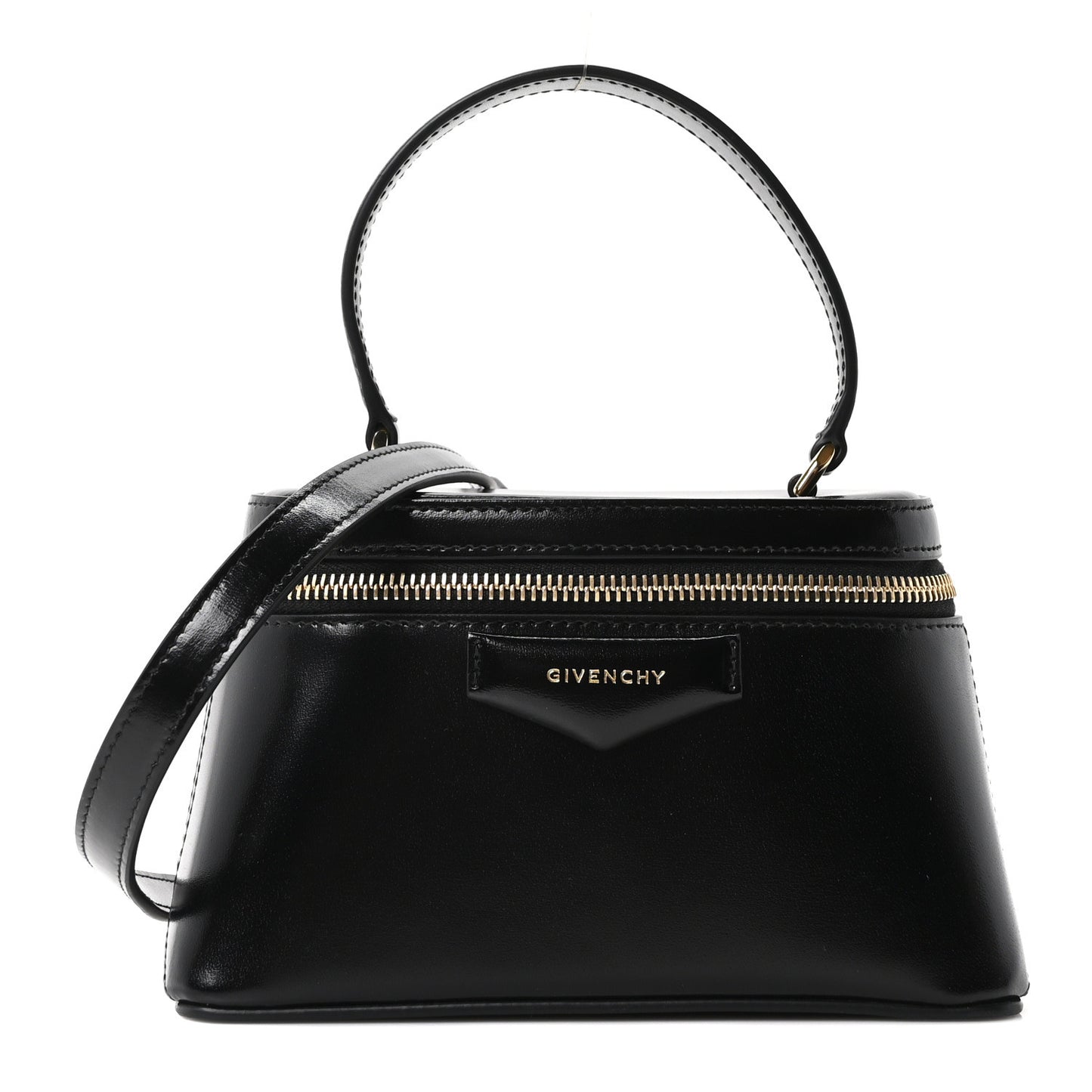 Box Calfskin Antigona Mini Vanity Bag With Chain Black