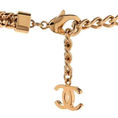 Chanel Metal Enamel CC Chain Choker Necklace Gold Black 5 of 5