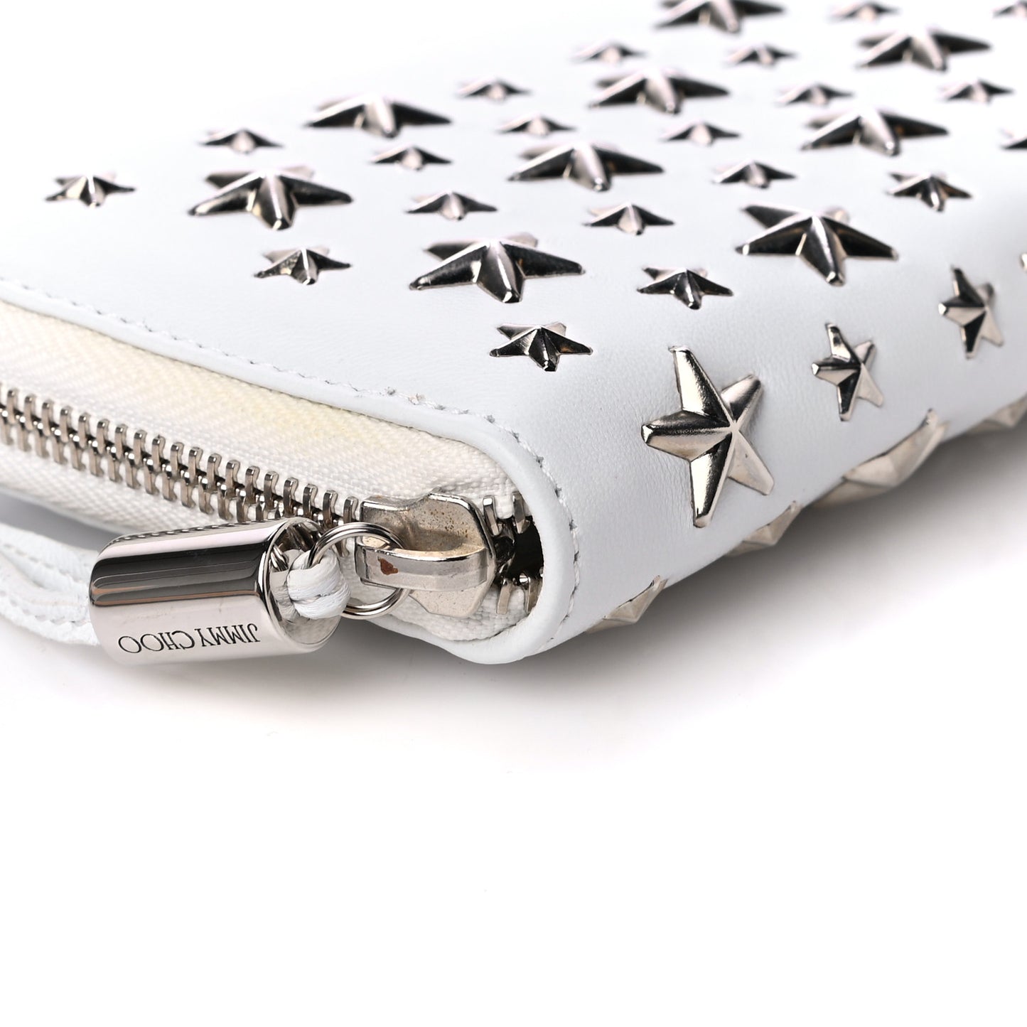 Calfskin Filipa Star Zip Around Wallet White