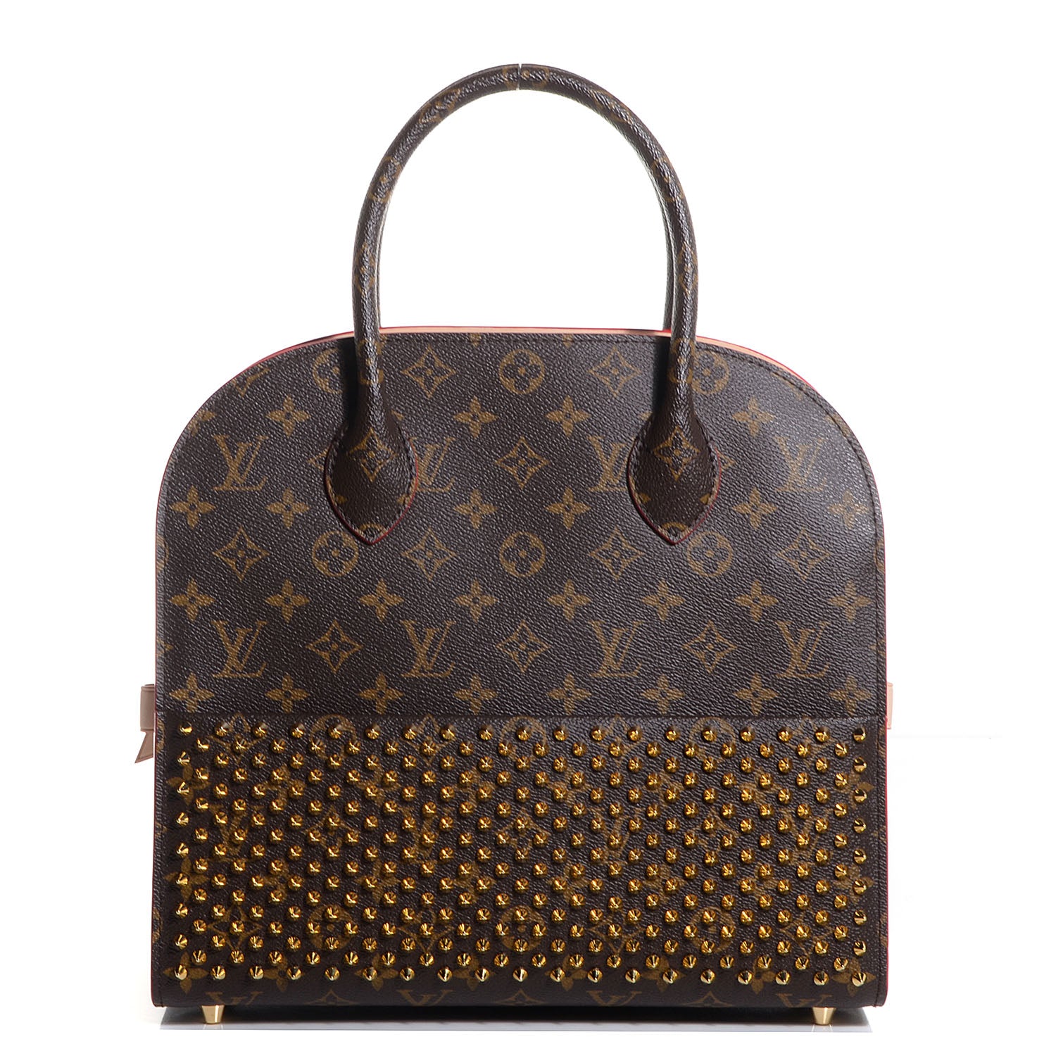 Louis Vuitton Monogram Calf Hair Spikes Iconoclasts Christian Louboutin Tote Red 1 of 8