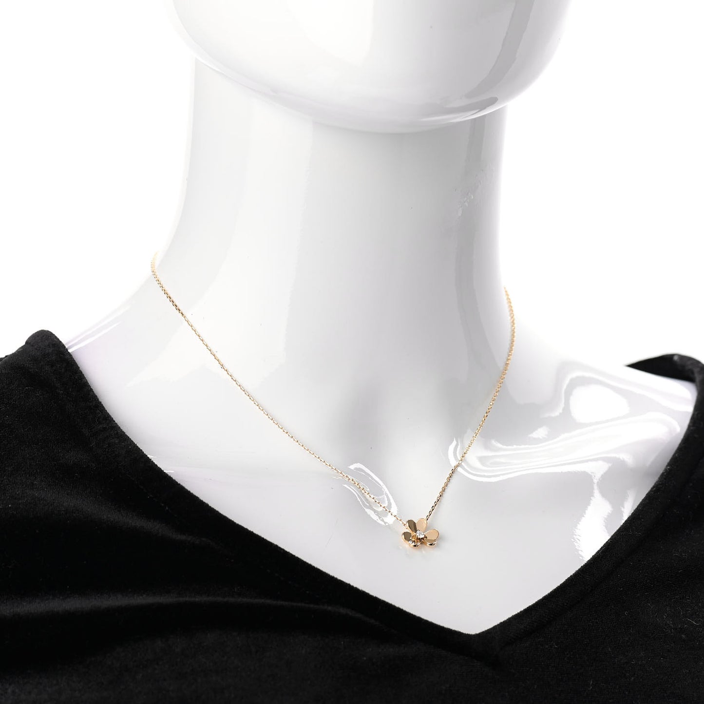 18K Yellow Gold Diamond Mini Frivole Pendant Necklace