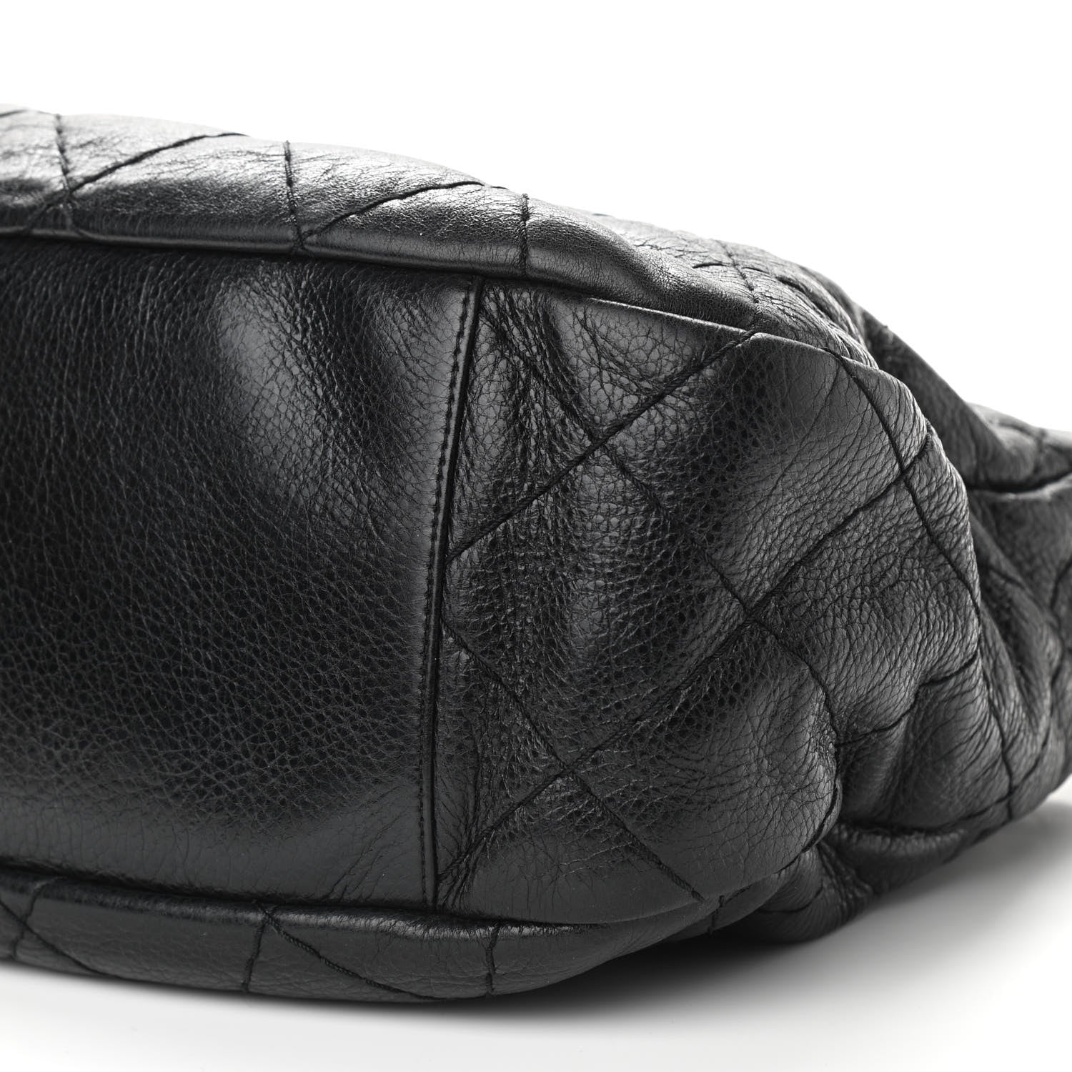 Chanel Glazed Calfskin On The Road Hobo Black 9 of 9