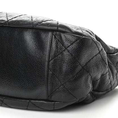 Chanel Glazed Calfskin On The Road Hobo Black 9 of 9