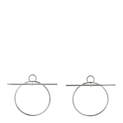 Hermes Sterling Silver MM Loop Earrings 1 of 4