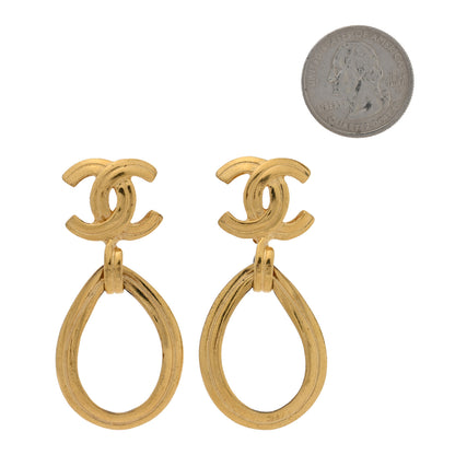 Chanel CC Drop Clip On Earrings Gold 2 of 4