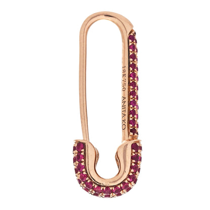 Anita Ko 18K Rose Gold Ruby Mini Safety Pin Earring 2 of 4