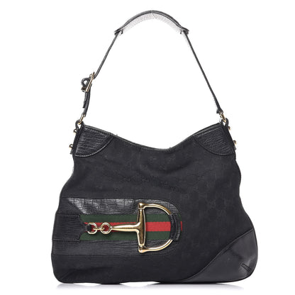 Gucci Monogram Web Hasler Hobo Black 1 of 17