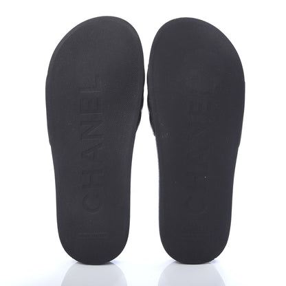 Chanel Lambskin Quilted CC Mules Sandals 37 Black 5 of 10