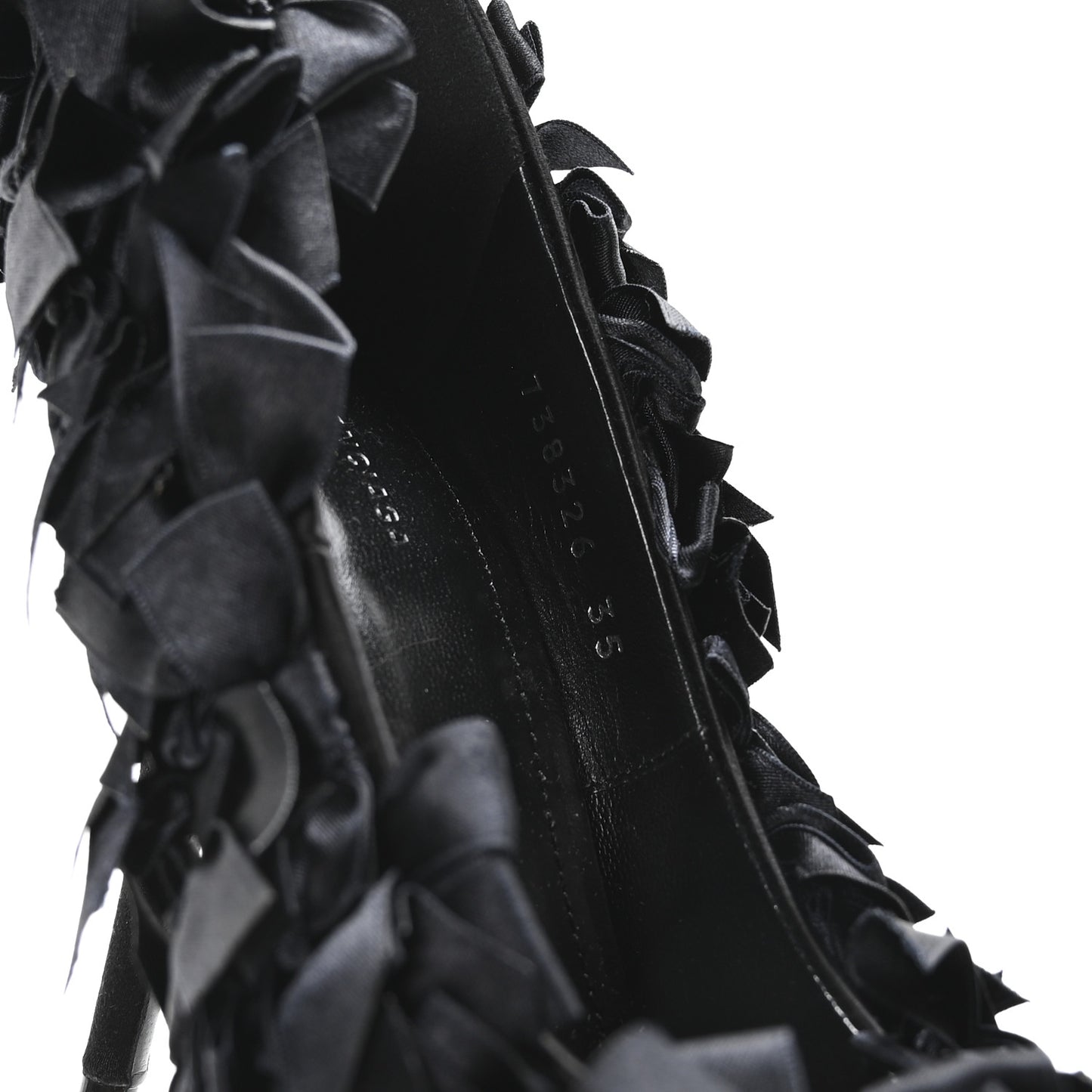 Satin Pointed Marie A Bows All Over 110mm Pumps 35 Black