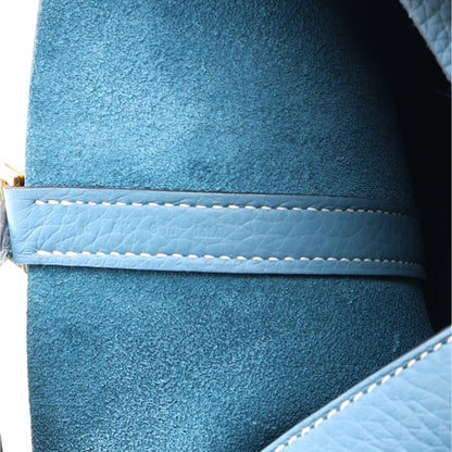 Hermes Taurillon Clemence Picotin Lock 18 PM New Blue Jean 7 of 10