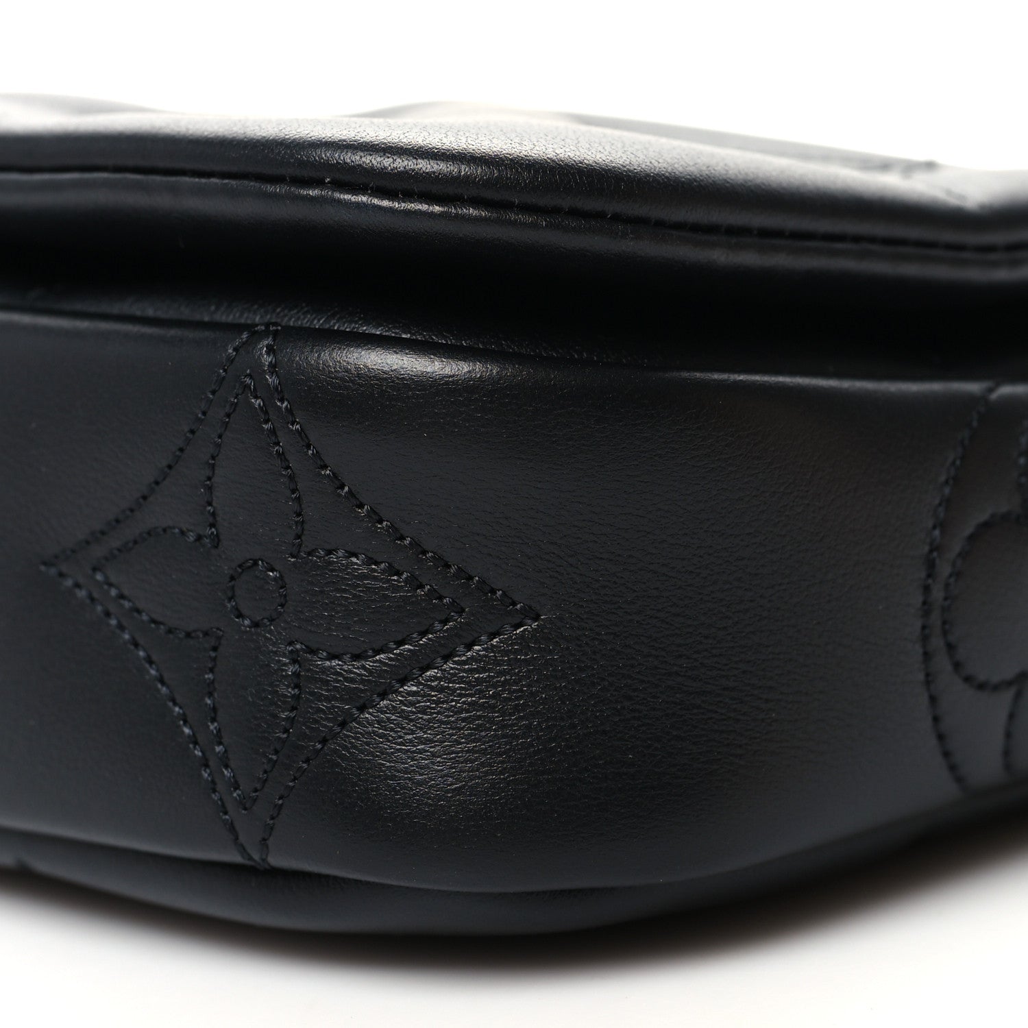 Louis Vuitton Calfskin Bubblegram Wallet On Strap Black 9 of 11