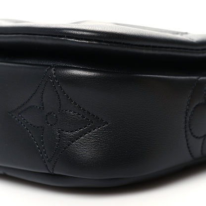 Louis Vuitton Calfskin Bubblegram Wallet On Strap Black 9 of 11