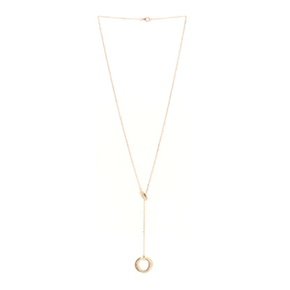 Cartier 18K Pink Yellow White Gold Diamond Trinity Lariat Necklace 3 of 5