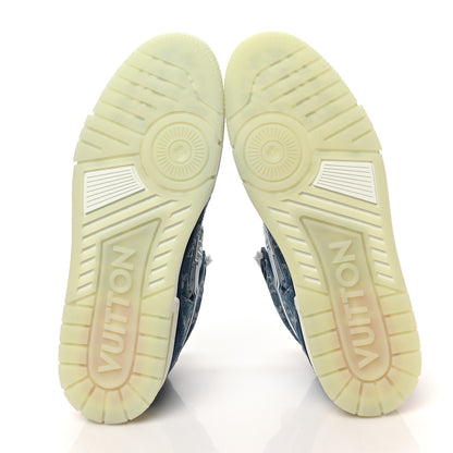 Louis Vuitton Monogram Denim Mens Trainer Sneakers 9 Blue 6 of 7