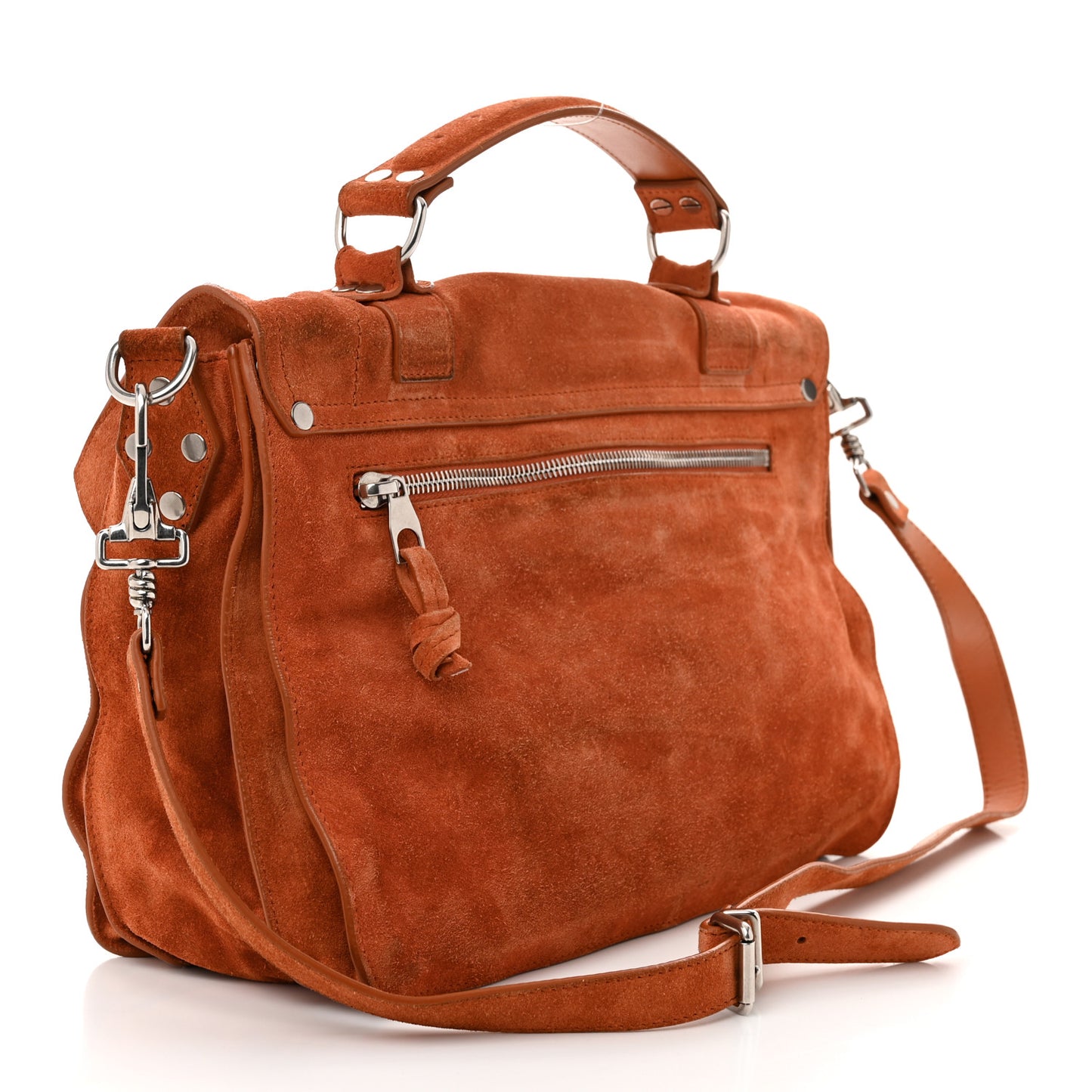 Suede Medium PS1 Satchel Red Clay