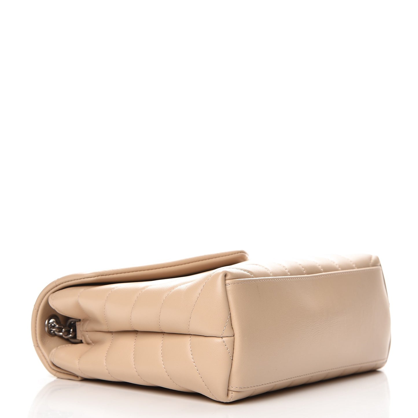 Calfskin Y Quilted Monogram Small Loulou Chain Satchel Nude Powder