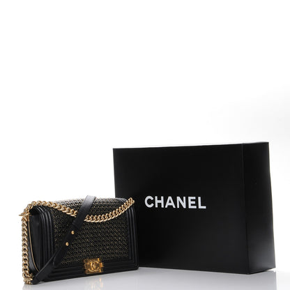 Chanel Braided Sheepskin Large Boy Reverso Flap Black 8 of 8