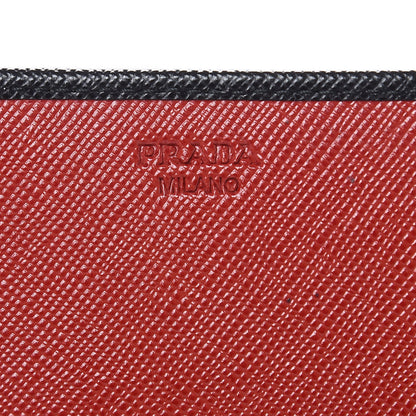 Prada Saffiano Colour Continental Flap Wallet Black 7 of 10