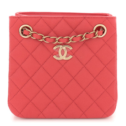 Chanel Caviar Quilted Mini Bucket Bag Dark Pink 1 of 11