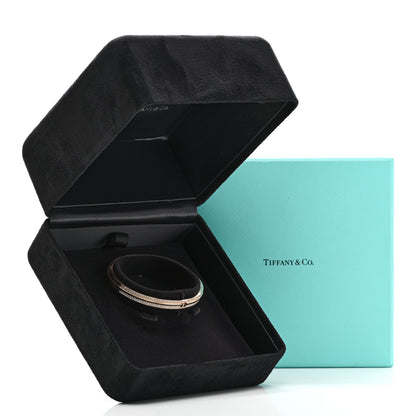 Tiffany 18K Rose Gold Diamond T Hinged Pave Bracelet 4 of 4