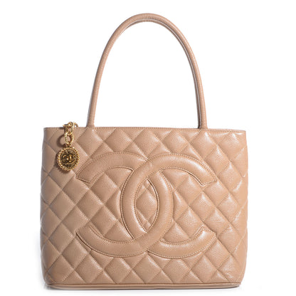 Chanel Caviar Quilted Medallion Tote Beige 1 of 7