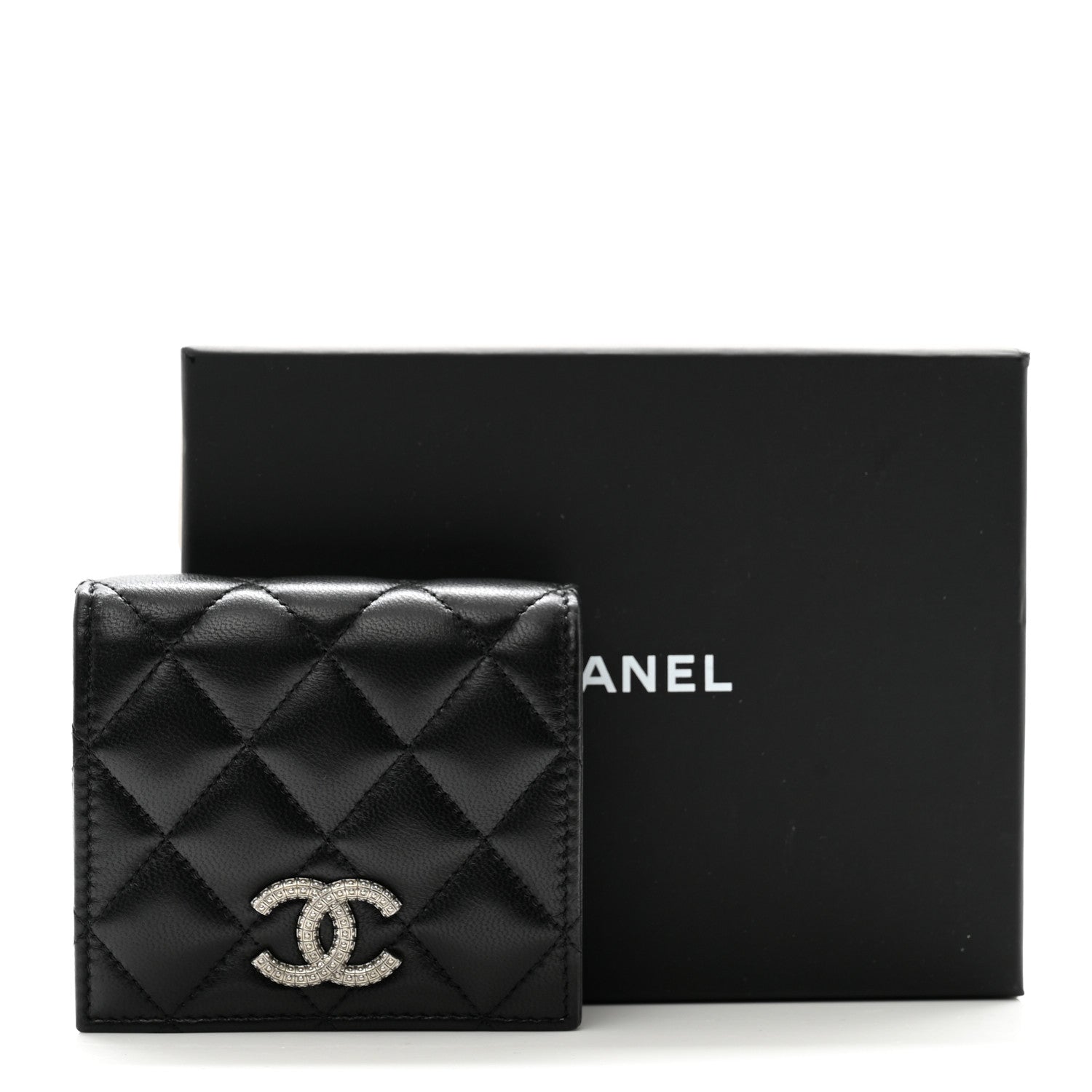 Chanel Lambskin Quilted CC Compact Bifold Wallet Black 8 of 8