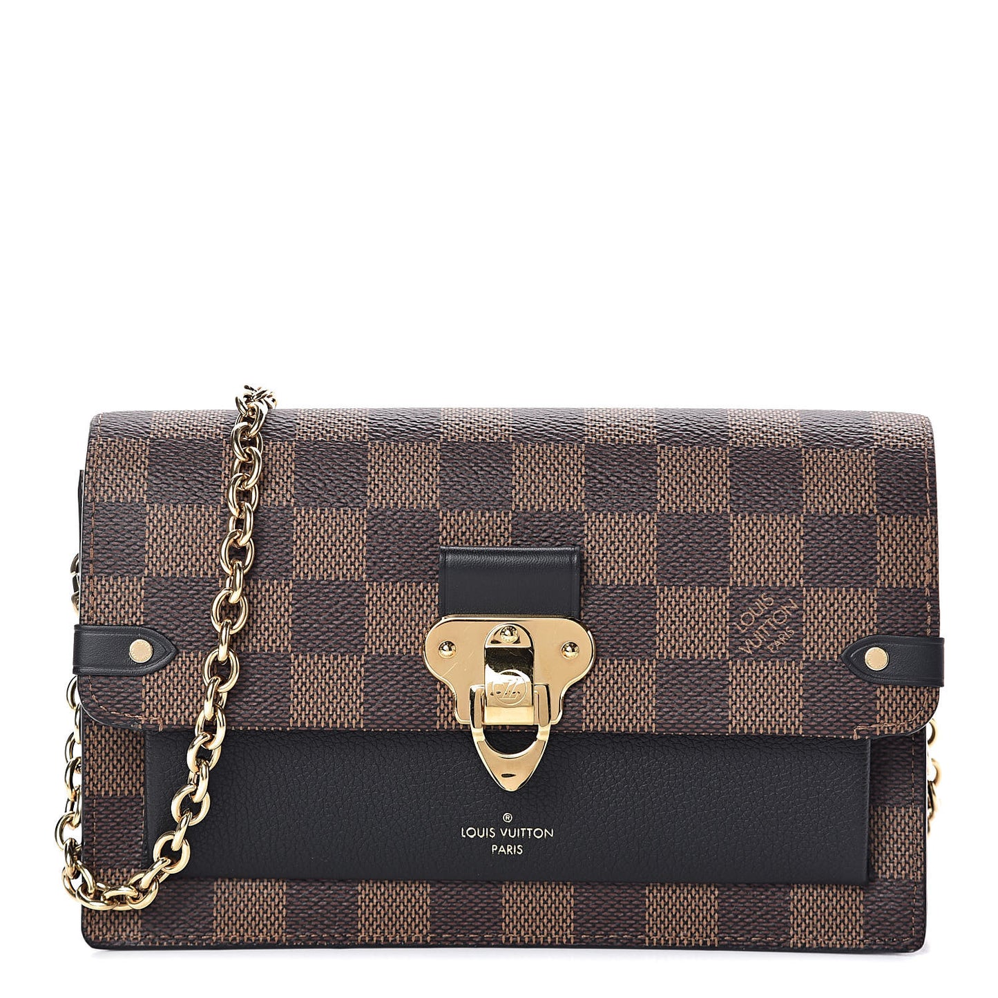 Damier Ebene Vavin Chain Wallet Black