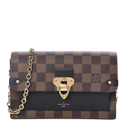 Louis Vuitton Damier Ebene Vavin Chain Wallet Black 1 of 9