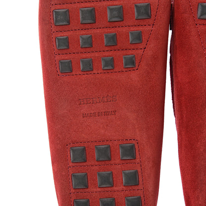 Hermes Suede Irving Moccasin Loafers 36 Rouge 6 of 10