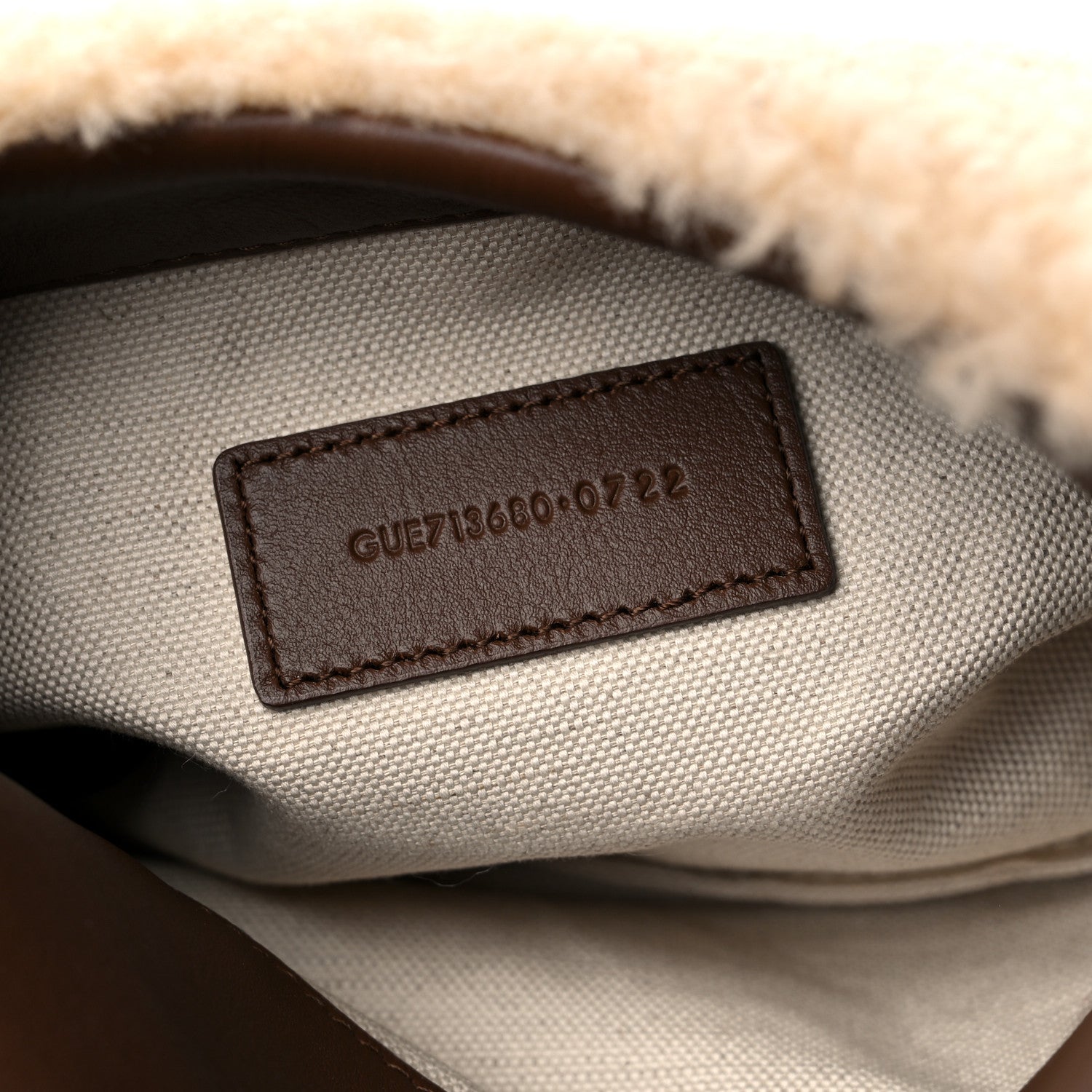 Saint Laurent Shearling Quilted Monogram Loulou Puffer Pouch Clutch Natural Beige Brick 7 of 10