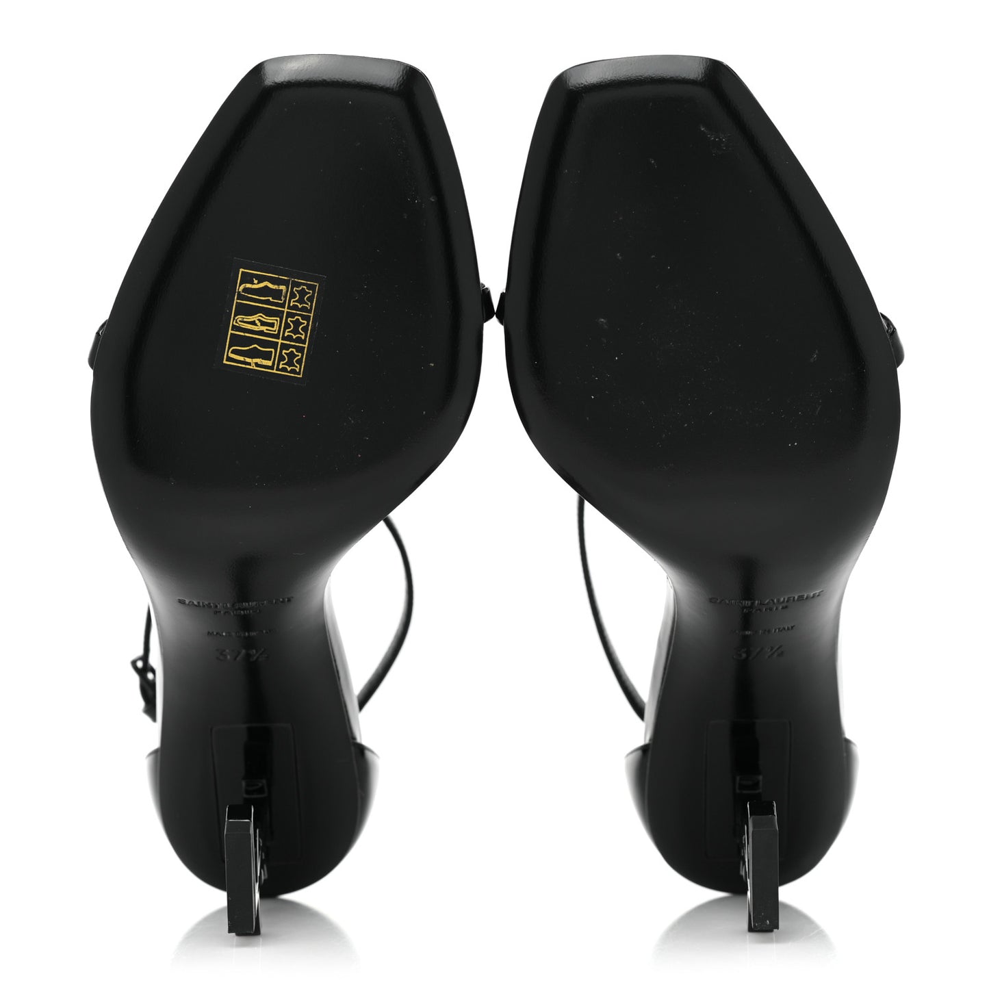 Patent Calfskin Opyum 85 Sandals 37.5 Black