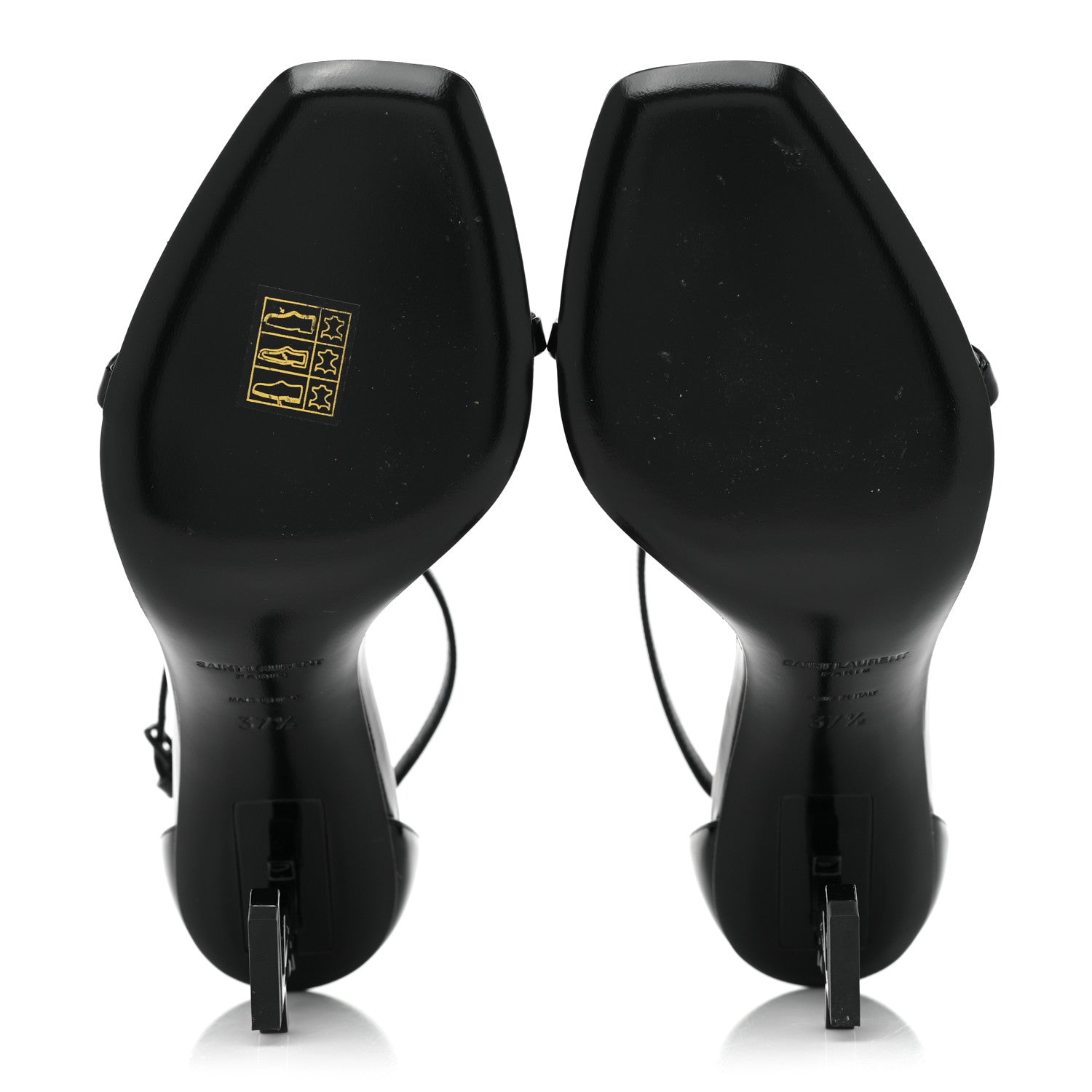Saint Laurent Patent Calfskin Opyum 85 Sandals 37.5 Black 5 of 10