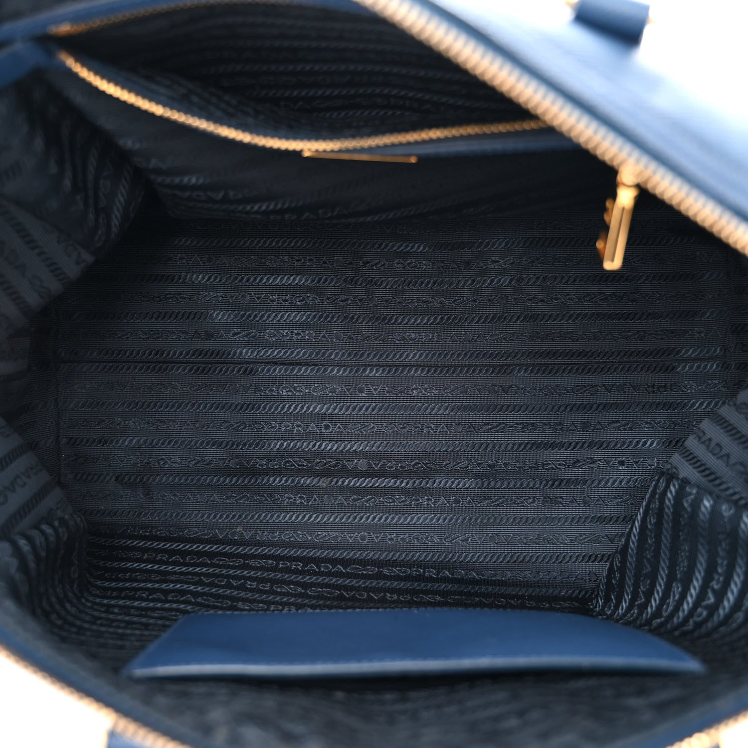 Prada Saffiano Lux Bowler Blue 5 of 17