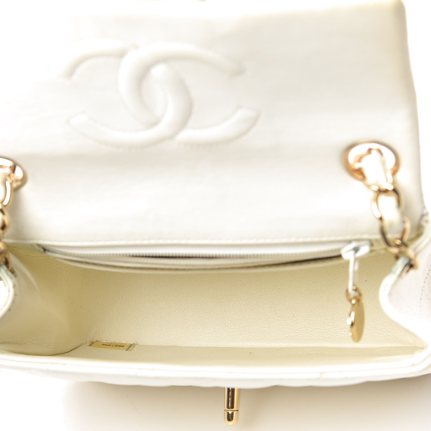 Chanel Lambskin Quilted Mini Square Flap White 5 of 31