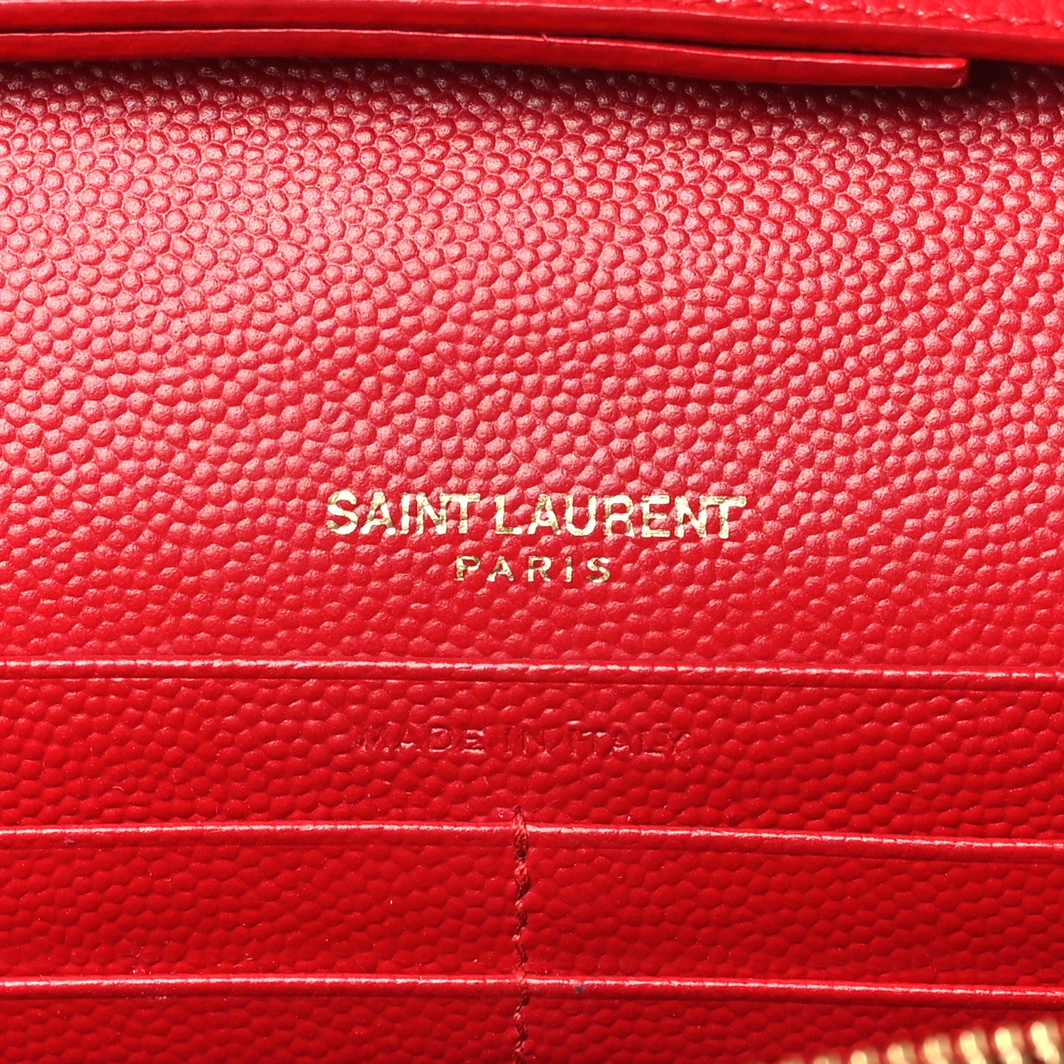 Saint Laurent Grain De Poudre Matelasse Chevron Monogram Chain Wallet New Red 6 of 10