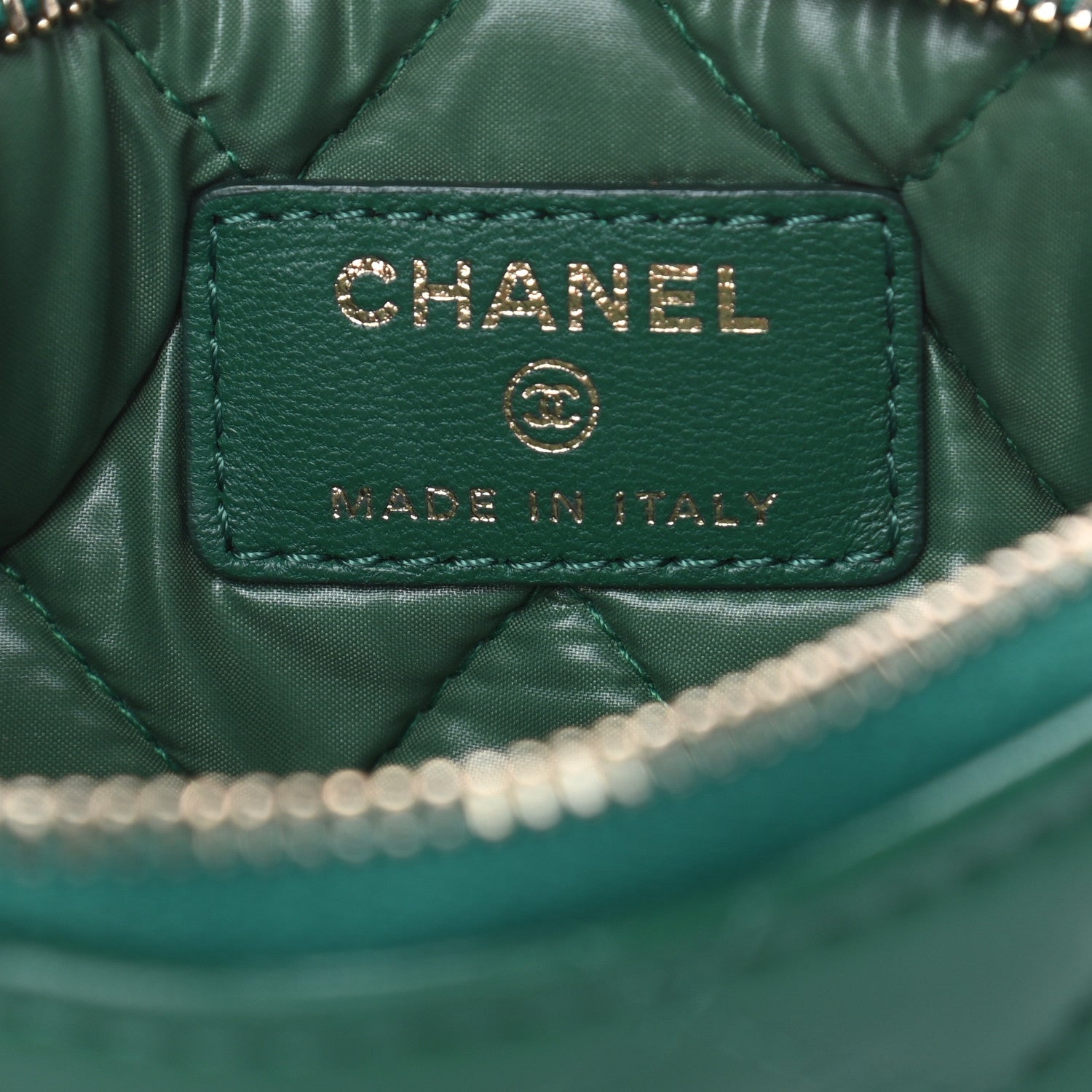 Chanel Lambskin Quilted Small Casino Cosmetic Case Green 6 of 7