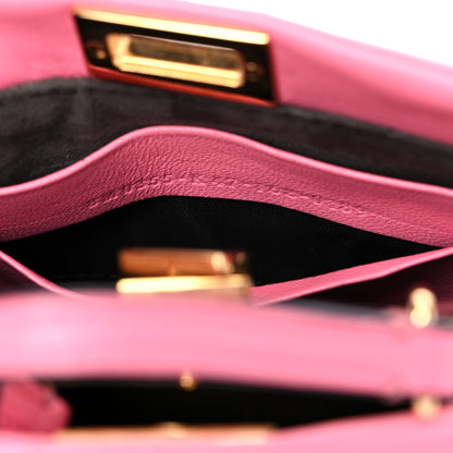 Fendi Shiny Nappa Micro Peekaboo Iconic Satchel Rosa Fluo 17 of 30
