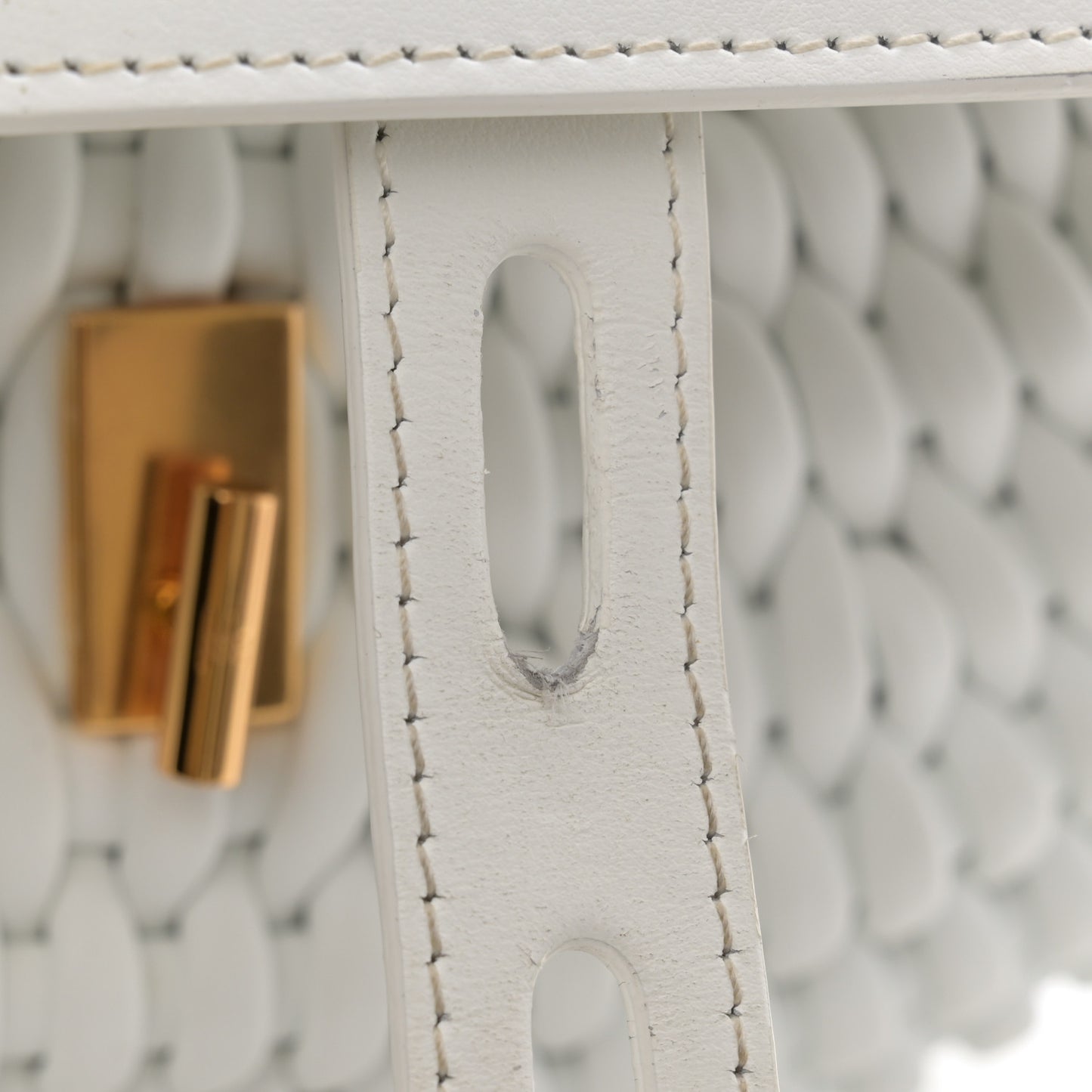 Calfskin Woven T-Twist Crossbody White
