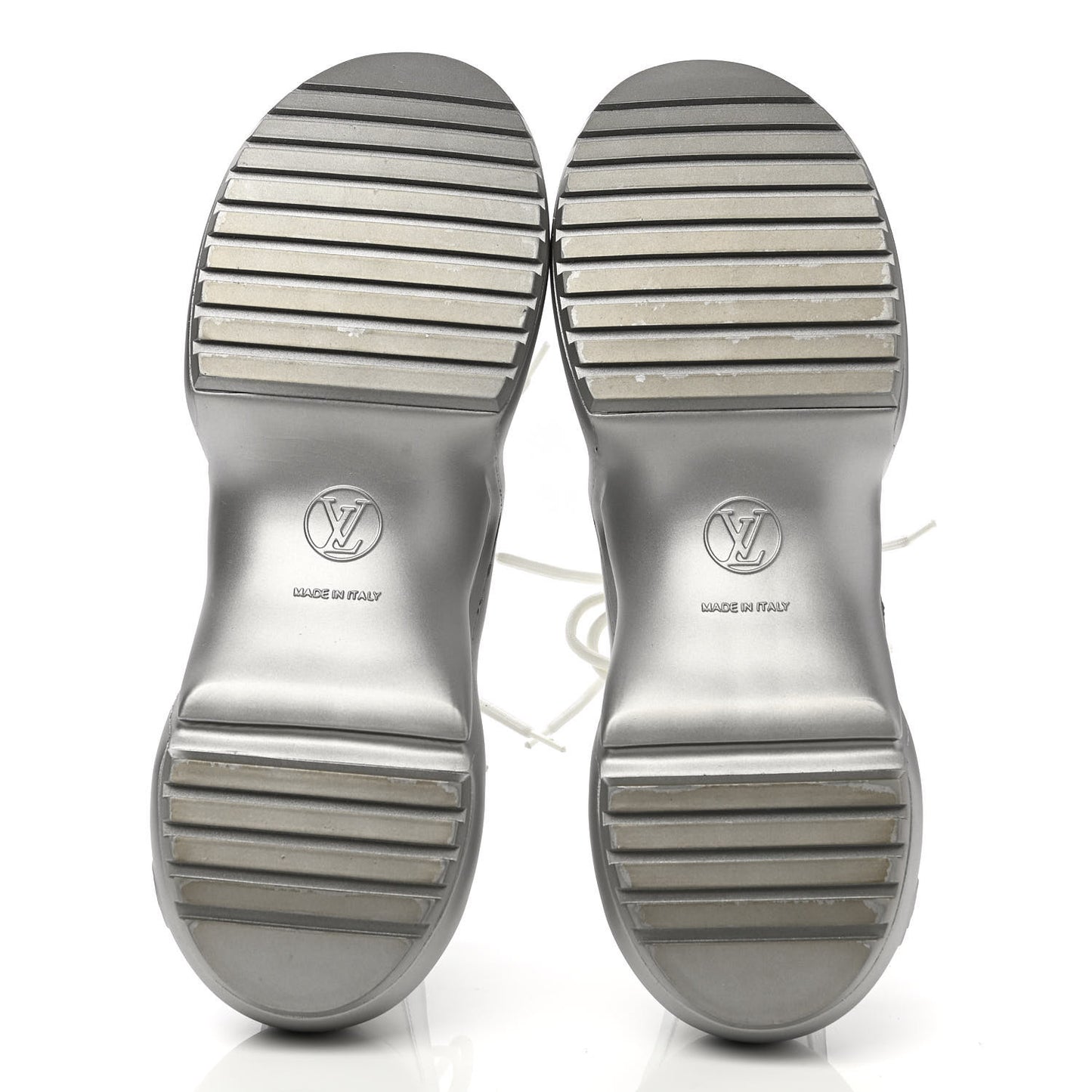 Metallic Calfskin Technical Nylon LV Archlight Sneakers 41 White Silver