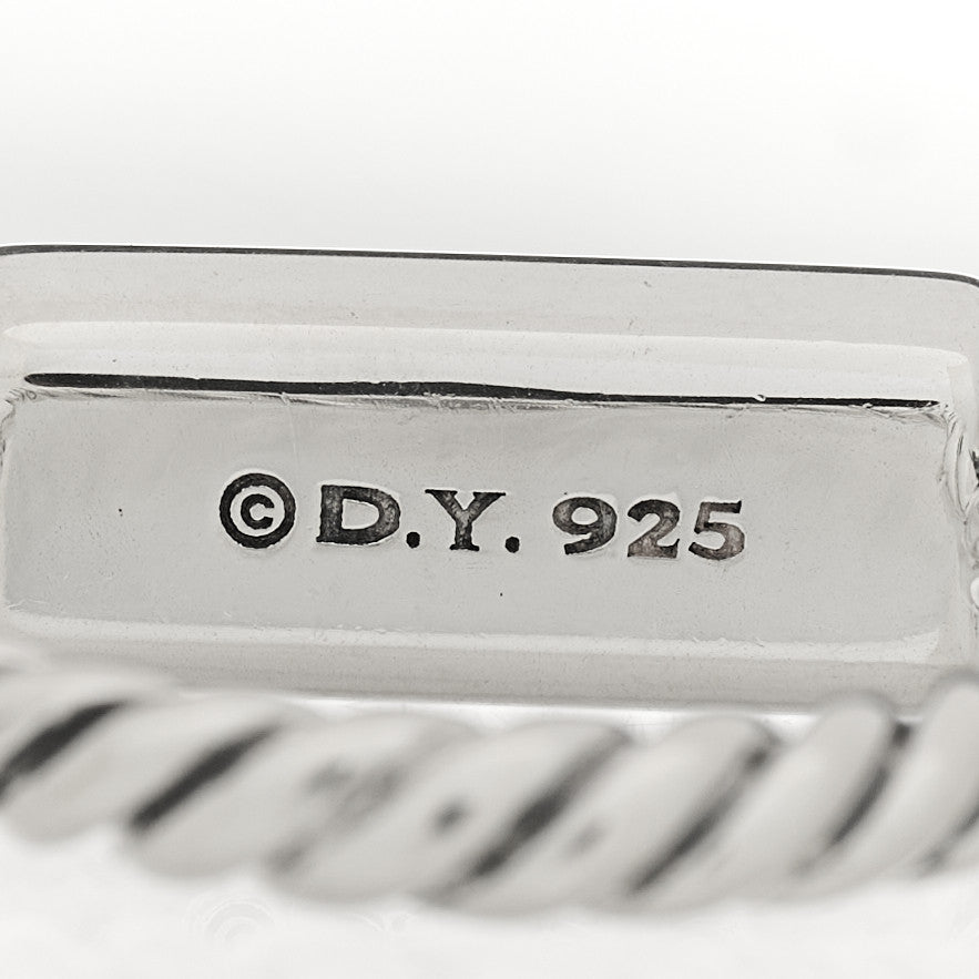 David Yurman Sterling Silver Diamond Lexington Barrel Ring 49 4.75 5 of 5