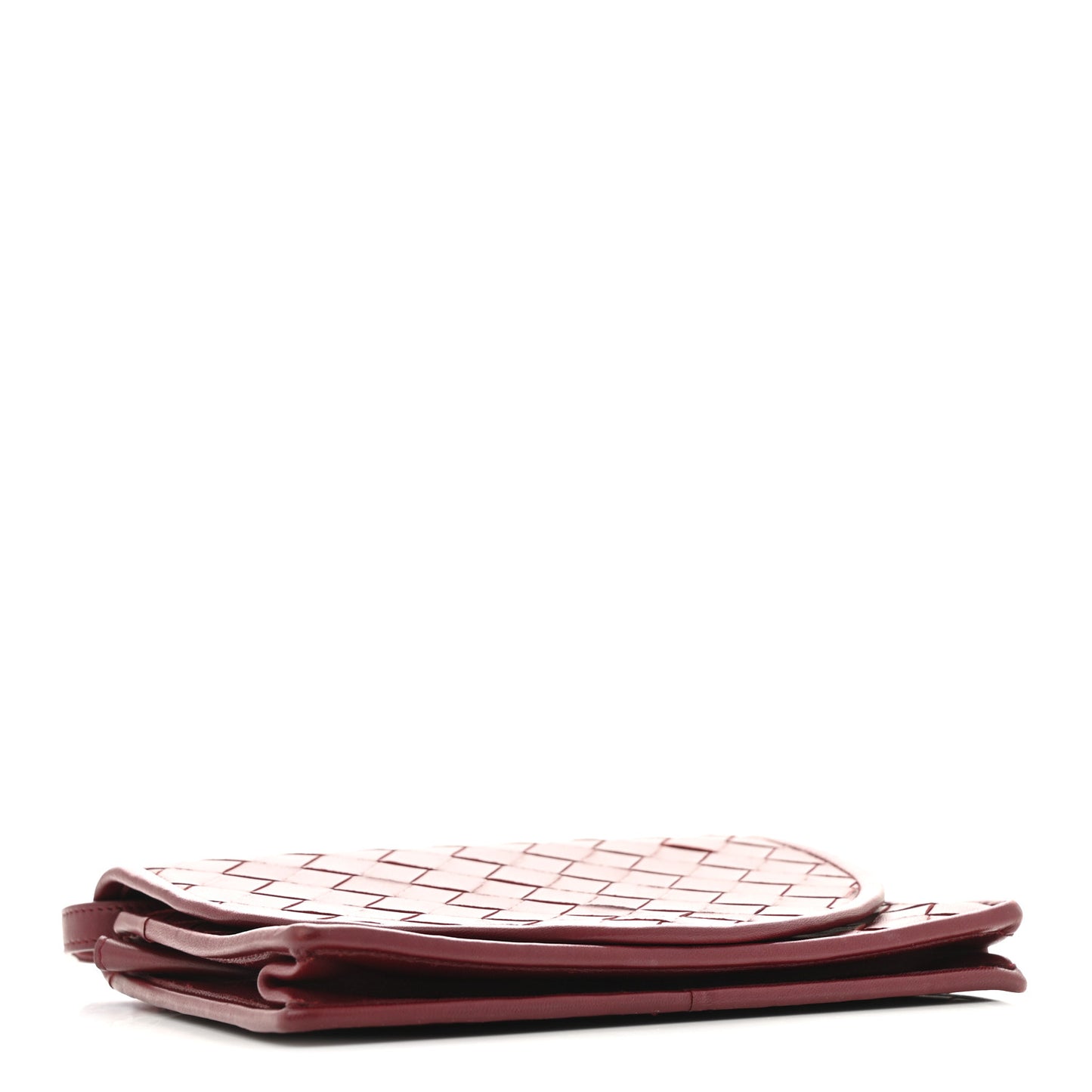 Nappa Intrecciato Flap Bag Burgundy