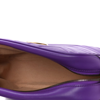 Gucci Calfskin Matelasse Small GG Marmont Chain Shoulder Bag Shine Purple 5 of 12