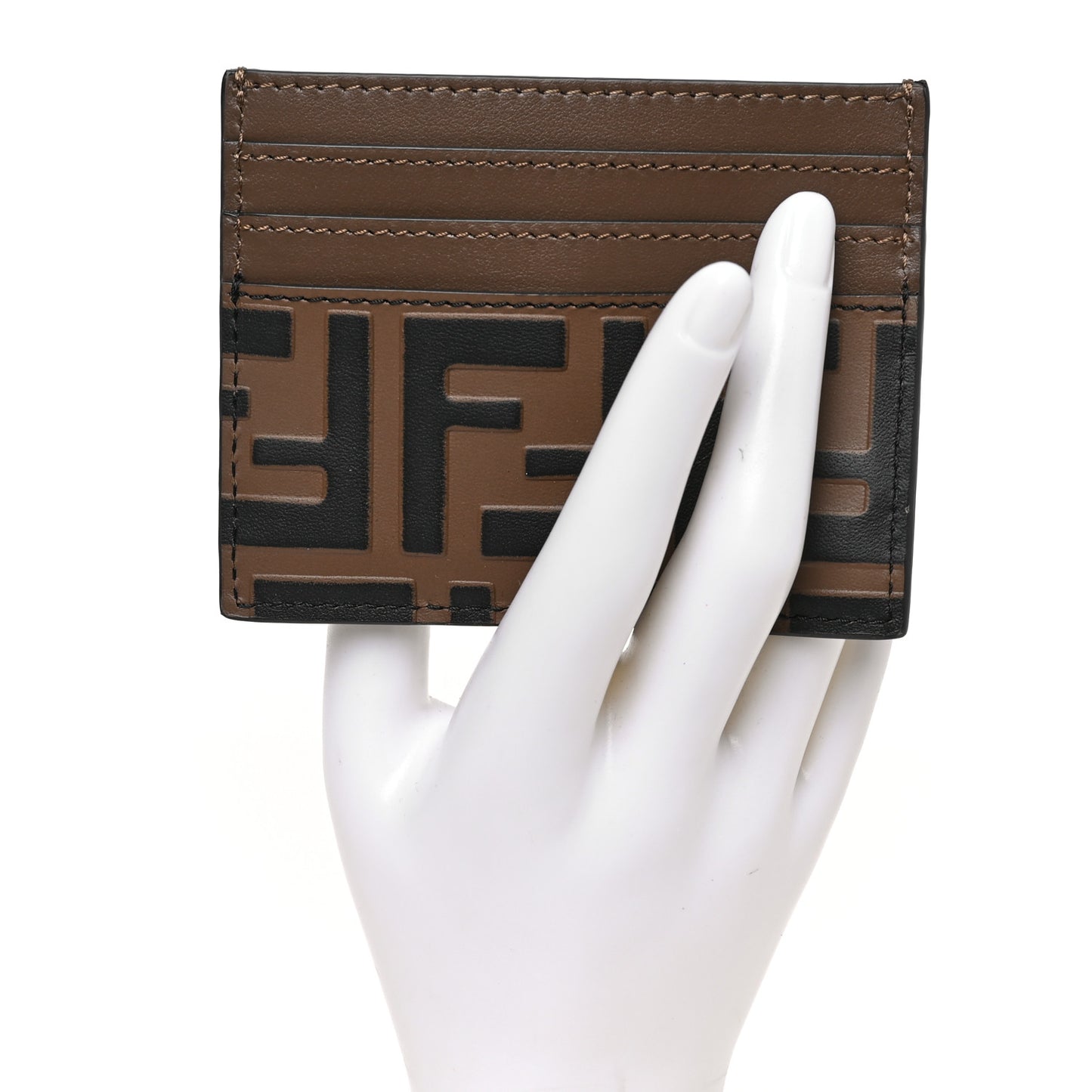 Vitello Soft Bi-Color FF 1974 Embossed Card Holder Maya Black