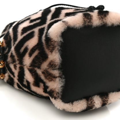 Fendi Shearling F is Fendi Macro FF 1974 Diagonal Mini Mon Tresor Bucket Bag Light Rose Black 9 of 10