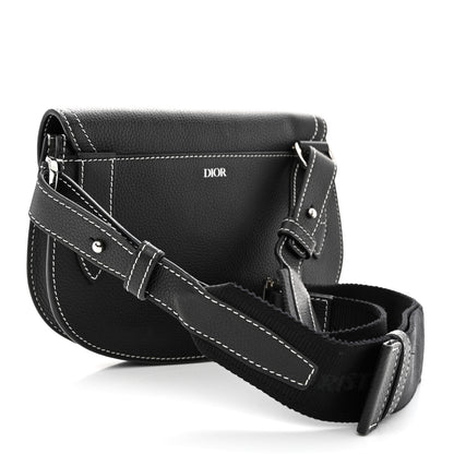 Christian Dior X KAWS Grained Calfskin Saddle Pouch Black 3 of 10