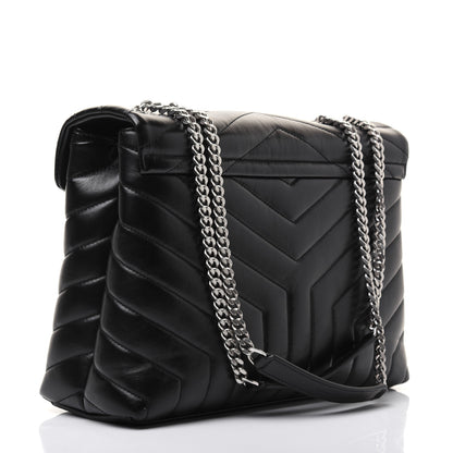 Saint Laurent Calfskin Y Quilted Monogram Medium Loulou Chain Satchel Black 3 of 20