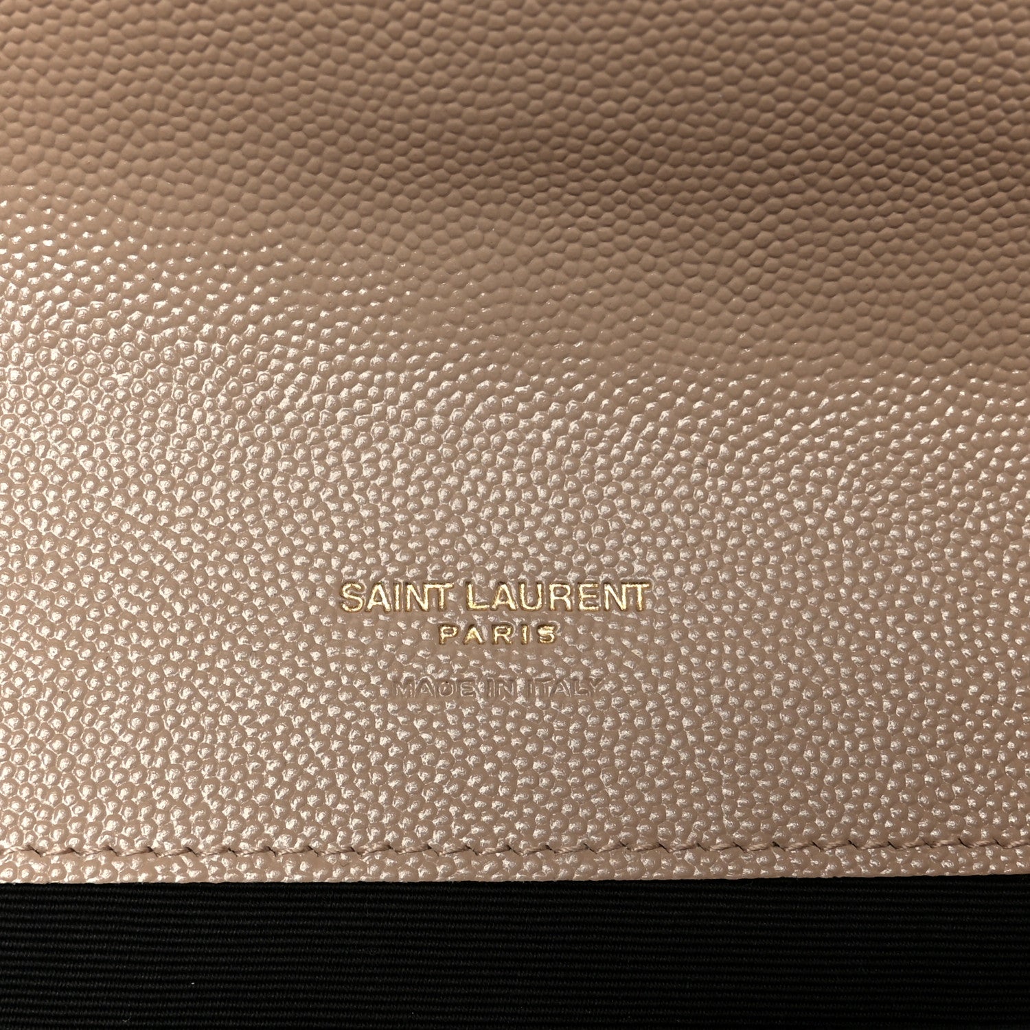 Saint Laurent Grain De Poudre Matelasse Chevron Monogram Envelope Clutch Dark Beige 6 of 10