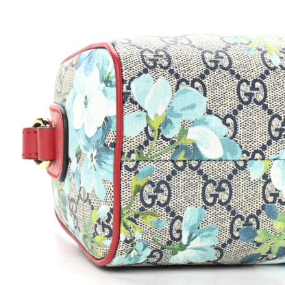 Gucci GG Supreme Monogram Blooms Mini Boston Navy Blue Hibiscus 9 of 10