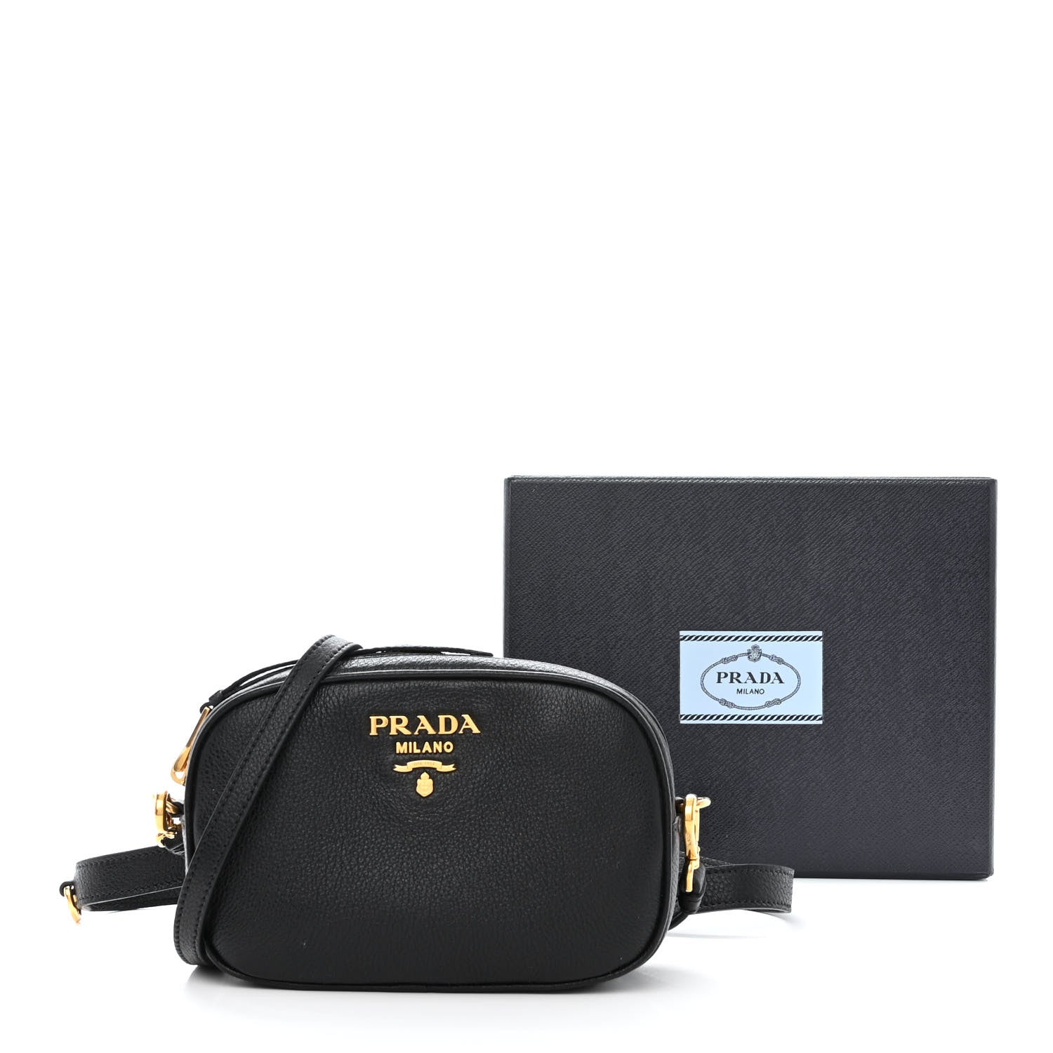 Prada Vitello Daino Logo Belt Bag Black 13 of 13